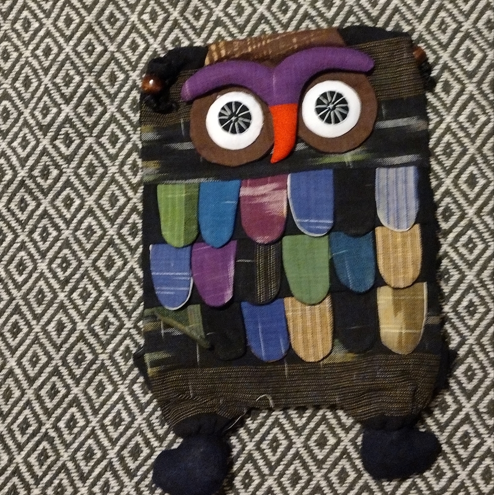 Kids small owl patchwork backpack NEW